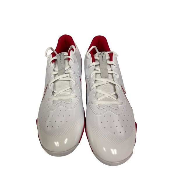 NEW! Nike Alpha Huarache 4 Keystone White Red Baseball Cleat Men's Size 10.5 - Picture 3 of 10